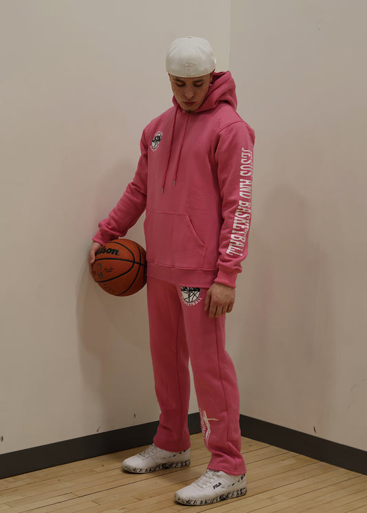 Pink 'Jesus And Basketball' Sweatsuit